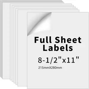 MFLABEL Premium 8.5x11 Full Sheet Self-Adhesive Blank Shipping Labels, Compatible with Laser & Inkjet Printers, Office Stationery Supplies