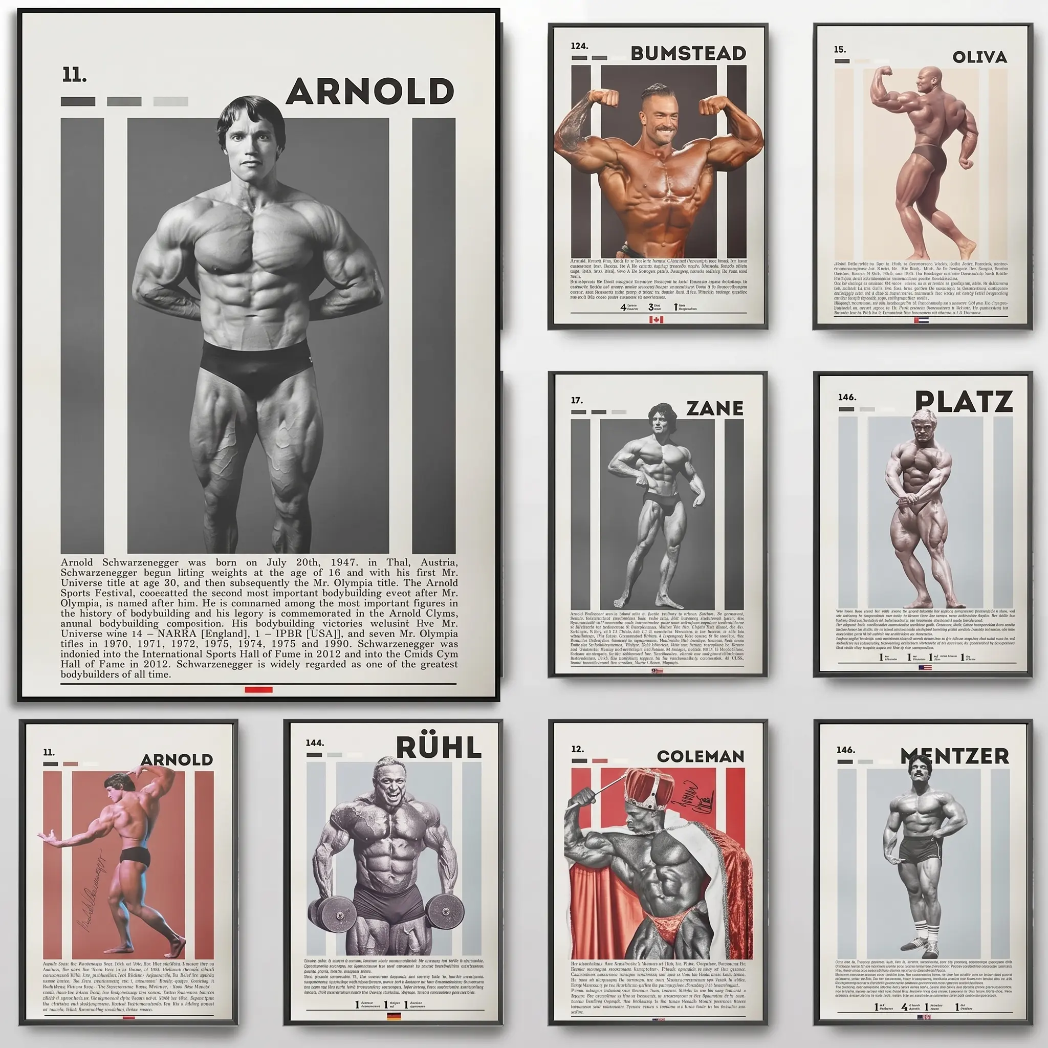 Motivational Gym Fitness Bodybuilding Art Posters  Tom Platz  Arnold Schwarzenegger Canvas Paintings Wall Prints for Home Decor