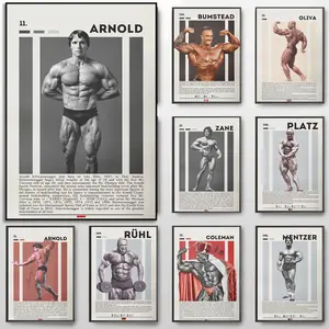 Motivational Gym Fitness Bodybuilding Art Posters  Tom Platz  Arnold Schwarzenegger Canvas Paintings Wall Prints for Home Decor