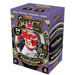 PYT #1 (3) Panini 2025 Football Trading Cards Select Blaster Boxes - 24 Total Cards in each box, Red & Blue Prize Shock!
