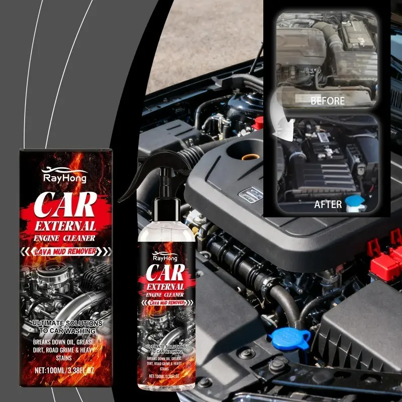 No Need Rinse Engine Cleaner, Quick Removal of Oil Stains, Engine Maintenance Cleaner, Car Degreaser Spray, Car Cleaning Supplies