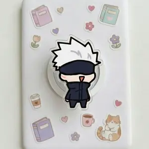 Magnetic Phone Grip Cute Chibi Anime Boy, Kindle Holder Magsafe Compatible Kawaii Aesthetic High-quality Print, Removable Gift for Anime Fans Otaku