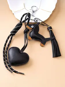 Chihuahua Dog Bag Charm, Heart Keychain Purse Accessory, Women Christmas Gift, Fall Winter Small Present, Casual Style, Tassel Charm, Bag Pendant