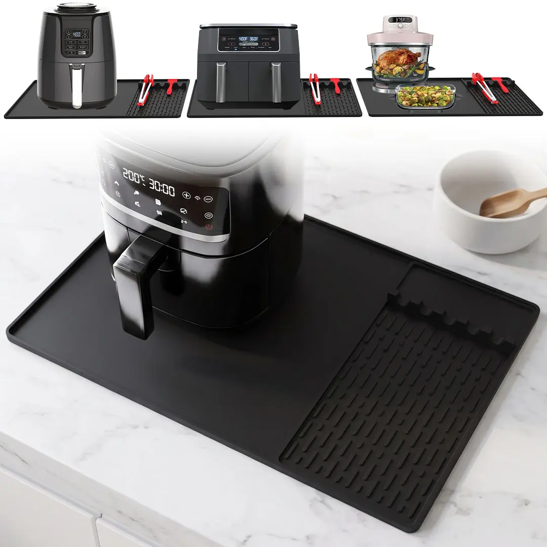Kitchen Appliances Heat Resistant Mat for Countertop, 23.62x15.75 Inch Air Fryer & Microwave Mat, Countertop Protector for Ninja/Cosori/Chefman/Toshiba