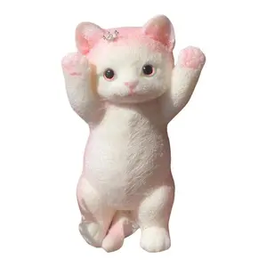 1PC Big Kitty Cat Taba Silicone Fuzzy Super Big Cat Kitten Handmade Squeeze Toy Mochi Toy Hand Relax Stress Release Gift