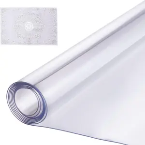 VEVOR Plastic Table Cover, 54 x 54 Inch 1.5 mm Thick Clear Square PVC Desk Mat Protector, Waterproof & Easy Cleaning Desk Pad Tablecloth, for Office, Dresser, Dining Room, Night Stand