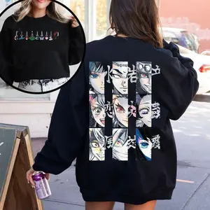 Demon Slayer Sweatshirt, Anime Characters 2 Sided Hoodie, Hashira Kimetsu No Yaiba Shirt, Unisex Sweater Pullover Tee