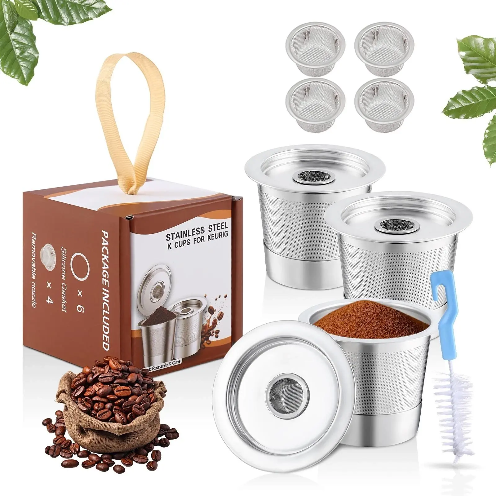 Refillable K Cups for Keurig 1.0 Coffee Makers – High Quality Reusable Stainless Steel K-Cup Coffee Filters (2Pack)