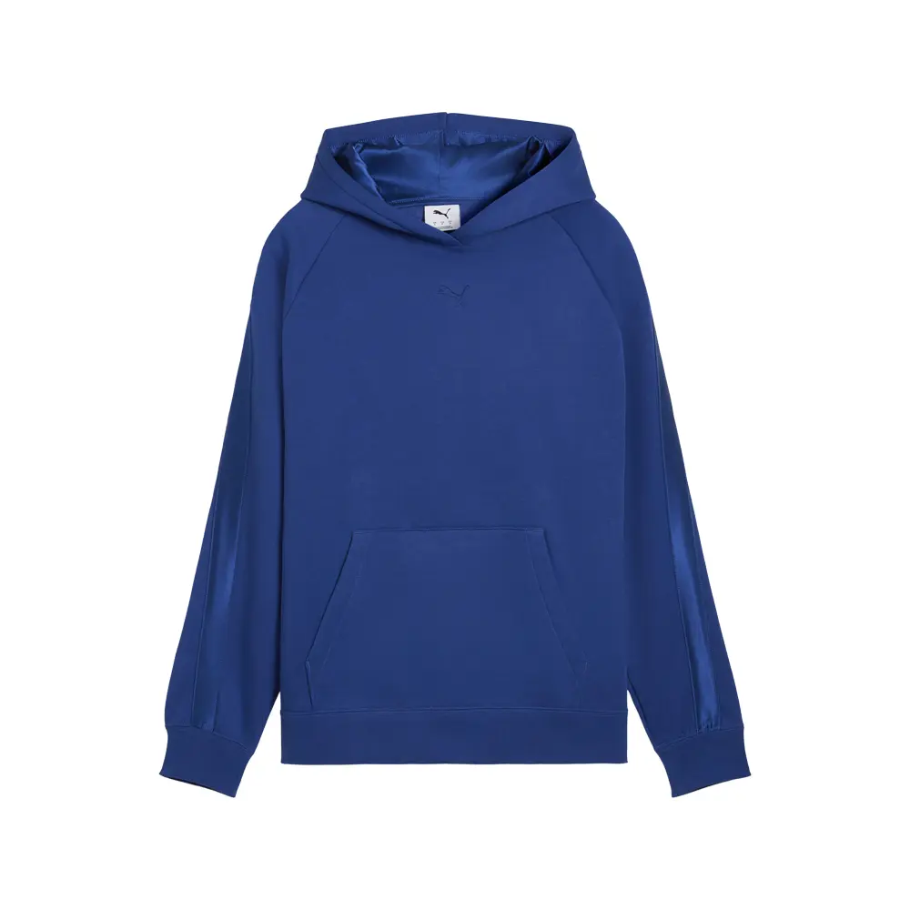 PUMA Womens Essentials Elevated Satin Hoodie Casual Outerwear Casual - Blue