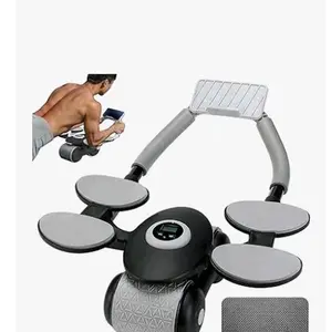 Ab Roller Wheel automatic rebound 4 elbow support abdominal Wheel with timer for core training abs swing machine abdominal exercise ab roller fitness resistance pad treadmill trainer fitness Portable Treadmill elbow support board fitness
