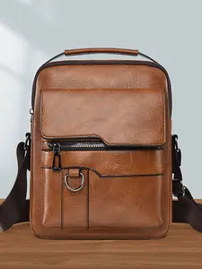 Men's Large Capacity Crossbody Bag, Single Shoulder Messenger Bag, Business Casual Horizontal Backpack, Small Handbag Purse