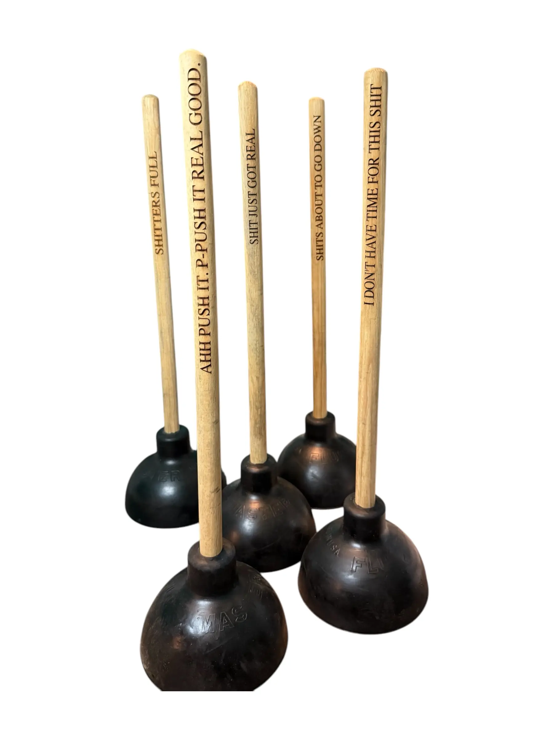 Funny Custom Engraved Heavy Duty Plunger, Coworker Gift Christmas, Hostess Gift Personalized, Gag Gift for Bathroom Rubber Wooden