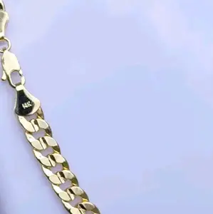 14k gold-plated and stamped cuban link chain  6mm  24in long