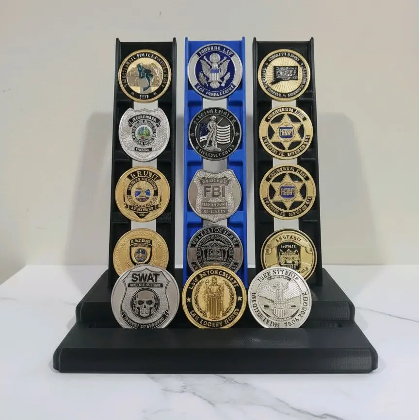 Desk challenge coin display