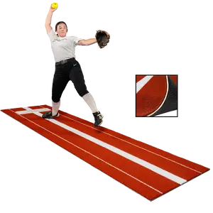 3 × 11 Elite Softball Pitching Mat - Clay