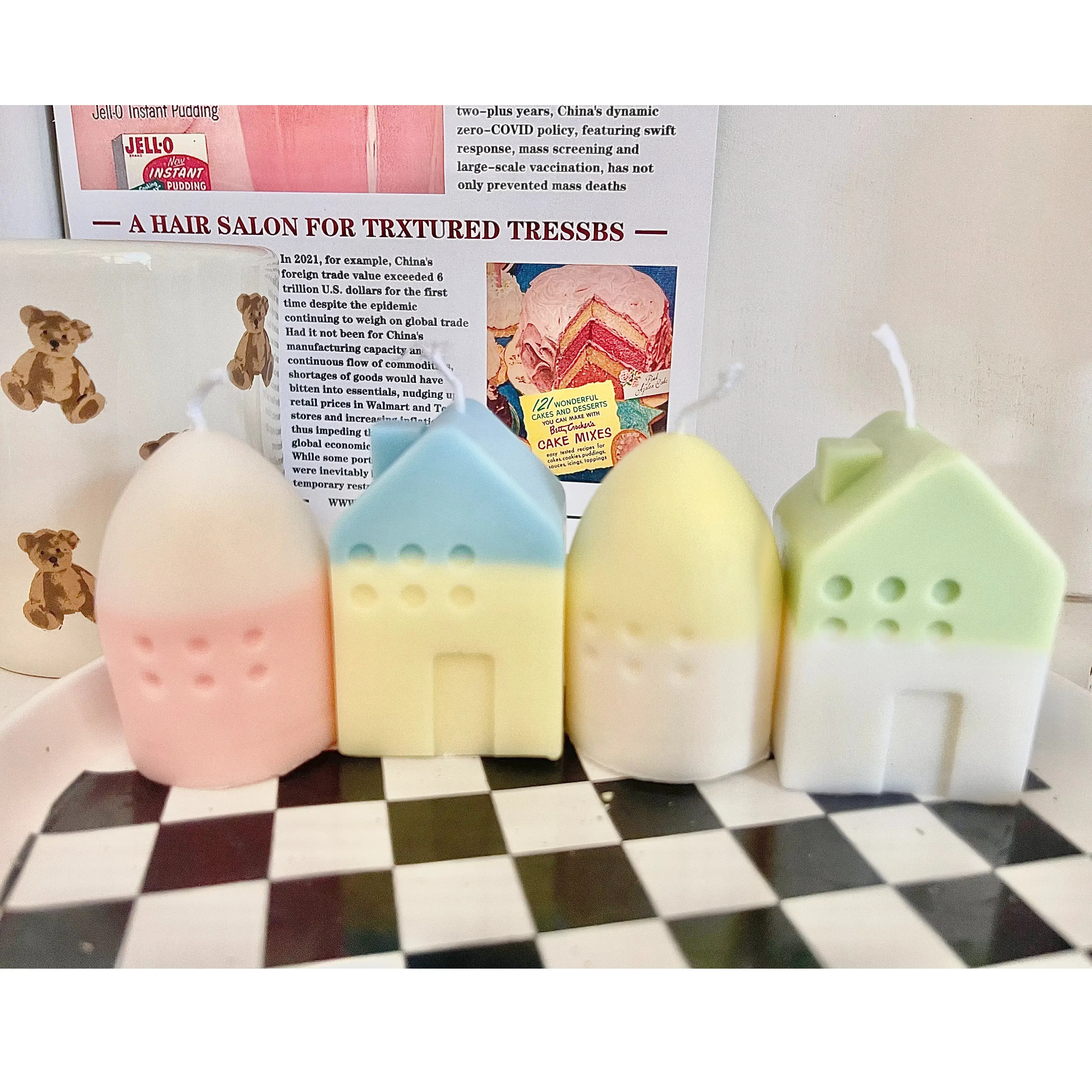 Cute Mini Colorful Houses Candles
