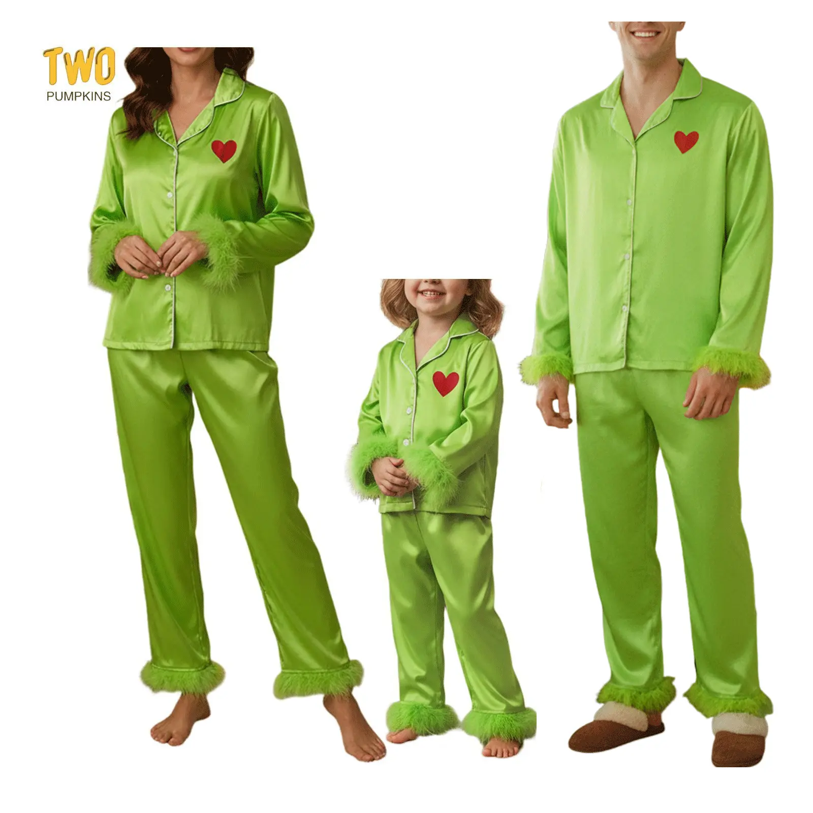 Mommy And Me Christmas Pajamas Matching Sets Long Sleeve Lapel V Neck Button Down Tops And Elastic Waist Pants Loungewear