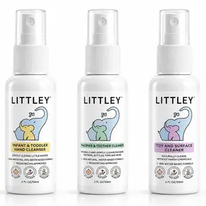 Littley introductory sample pack | 2oz pacifier & teether cleaner, hand cleanser, toy & surface cleaner spray | baby essentials 3-pack