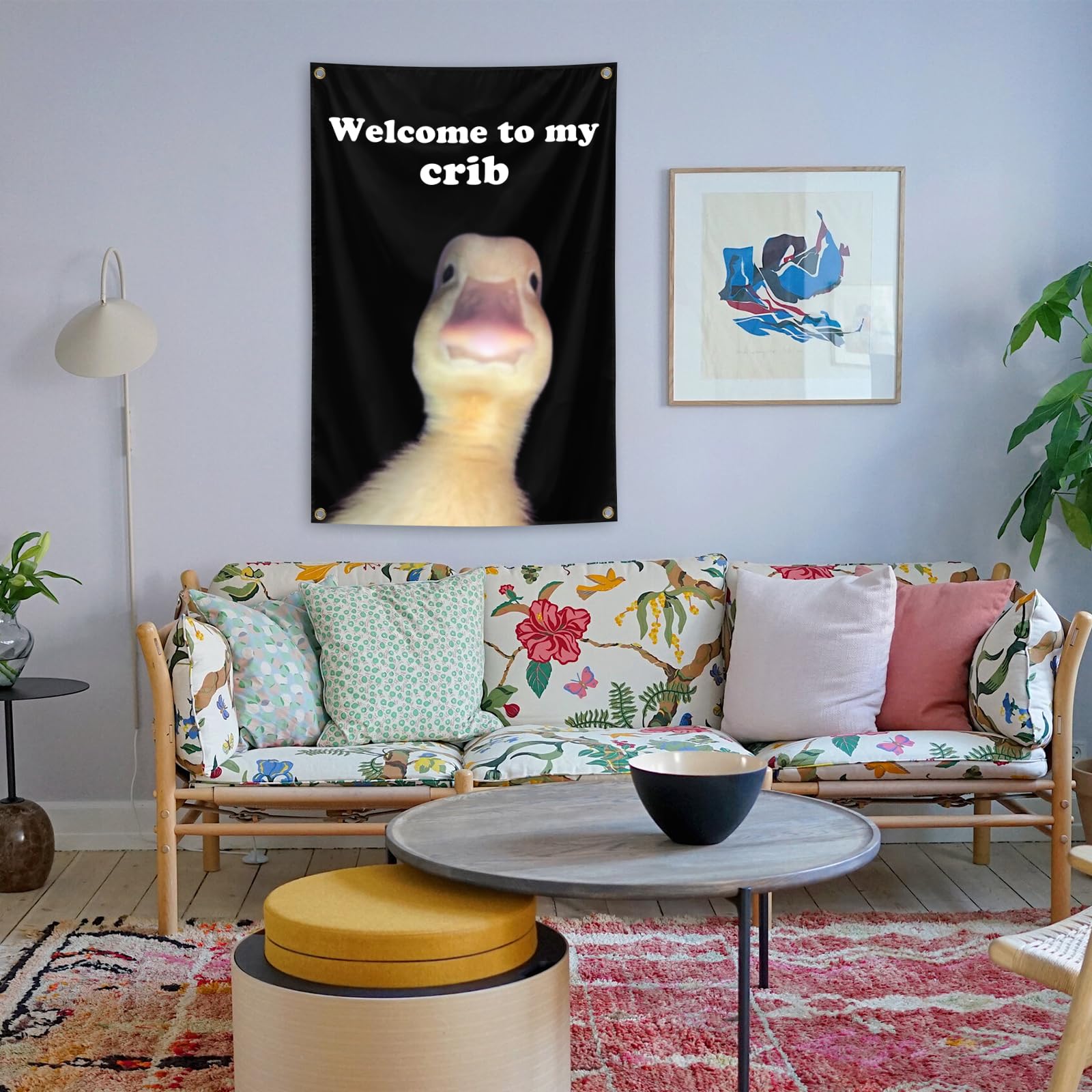 Welcome to My Crib Flag，2x3 Feet Tapestry Funny Poster Durable Man Cave Wall Flag with Brass Grommets room decor for bedroom Banner