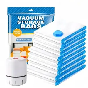 Vacuum Storage Bag Set with Plug-in Electric Pump, 10/16/20 Pack Space Saver Compression Bags for Comforters Blankets Clothes, Sealer Storage Bags Home Closet Organizer & Travel Essentials