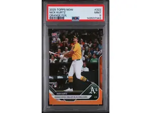 2025 Topps Now Orange Foil Nick Kurtz #322 /25 PSA 9