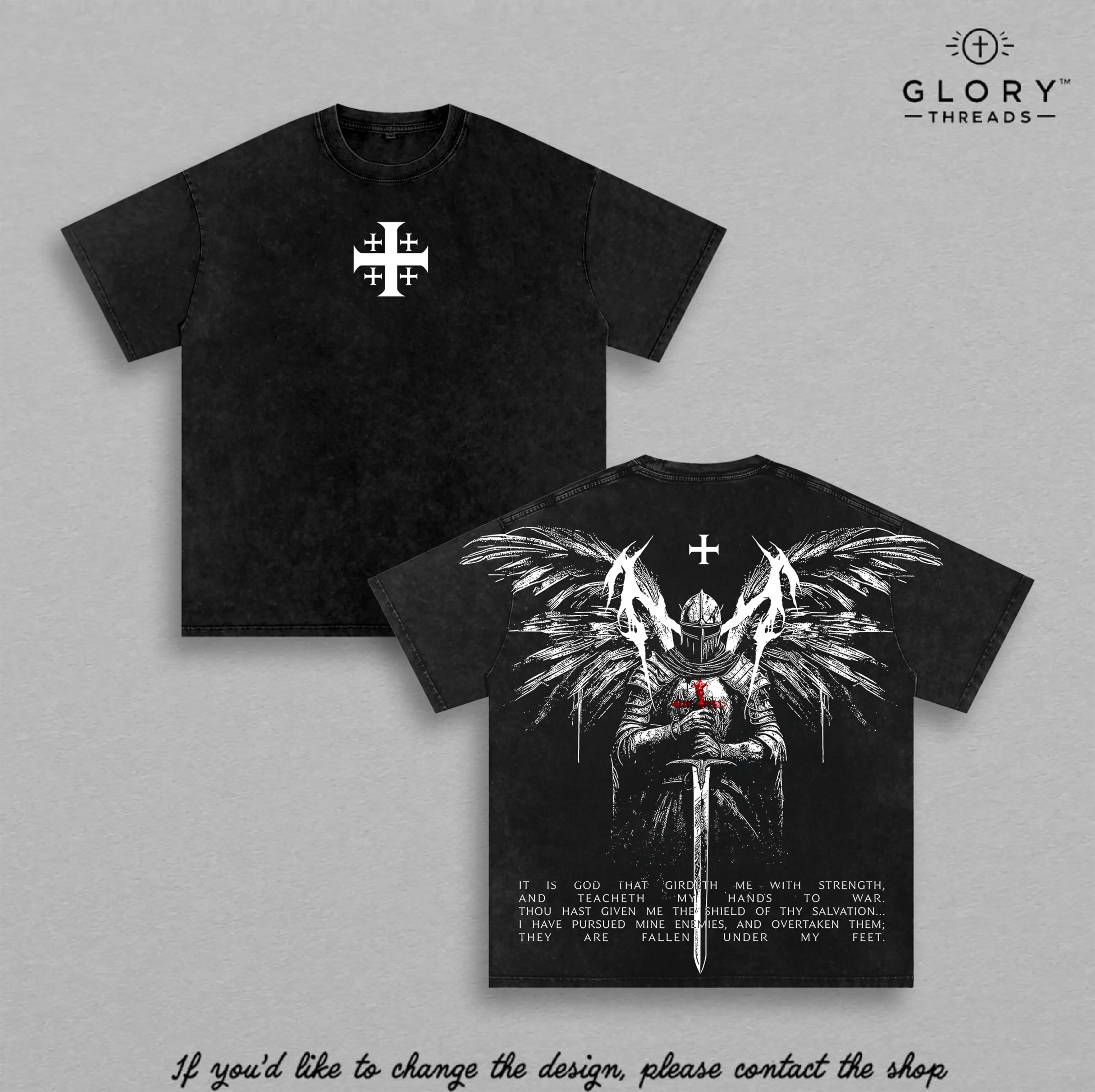 Christian Warrior Shirt Archangel Knight Jerusalem Cross Vintage Washed Graphic Tee Faith Armor Medieval Religious Oversized Streetwear Shirt for Christians