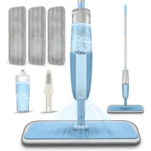 Spray Wet Mop for Hardwood Floors Flat Floor Mop with Built-In Sprayer, 3,5 Microfiber Washable Pads Dust & Wet Cleaning for Wood, Laminate, Ceramic Tiles & Vinyl Home & Commercial Use Easy Floor Cleaning Tool