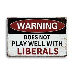 Funny Warning Sign,Vintage Sarcasm Metal Tin Sign, Rustic Farmhouse Design Wall Art Decor for Home Living Room Bedroom Dining Room Man Cave