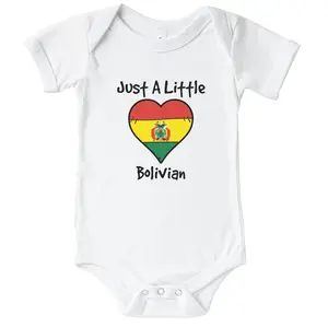 Just A Little Bolivian Funny Cute Bolivia Flag Heart Baby Bodysuit - Infant One Piece