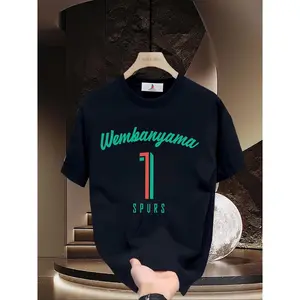 Wembanyama # 1 Retro Script Graphic Tee |   San Antonio Basketball Fan Made Shirt |   Vintage Jersey Style Oversized Top