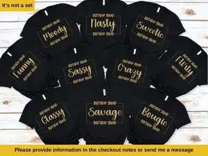 Birthday Group PNG Bundle, DIY Birthday Squad Shirt, Savage Birthday Girl, Birthday Party, Birthday Gang, Girls Trip, DIY Party Shirts