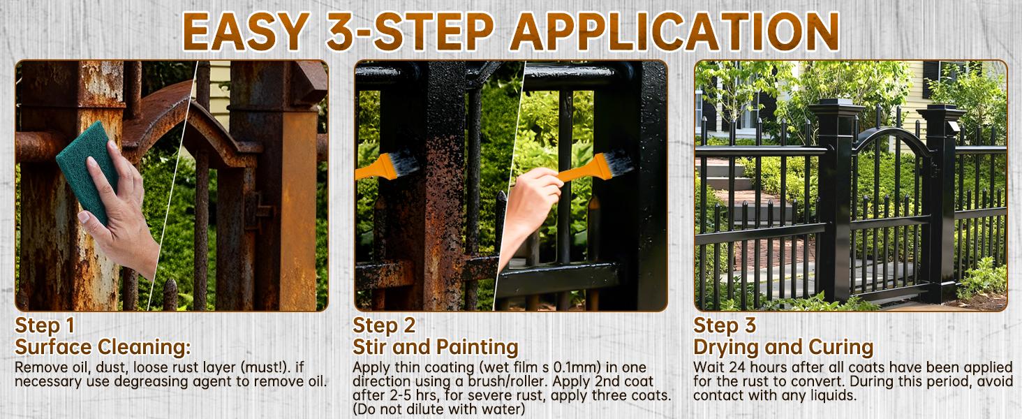 2-in-1 Rust Converter & Primer Stops Rust, Waterproof Paint Preps Metal ,For Cars, Trailers, the All-in-One Rust Solutiont & Wall Repair Kit 2-in-1 Rust Converter & Primer Stops Rust, Waterproof Paint Preps Metal ,For Cars, Trailers, the All-in-One Rust Solutiont & Wall Repair Kit