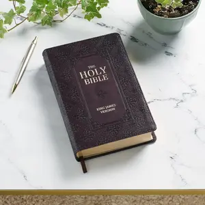 KJV Holy Bible, Giant Print Standard Size Faux Leather Red Letter Edition - Thumb Index & Ribbon Marker, King James Version, Dark Brown (KJV Standard GP Editions)