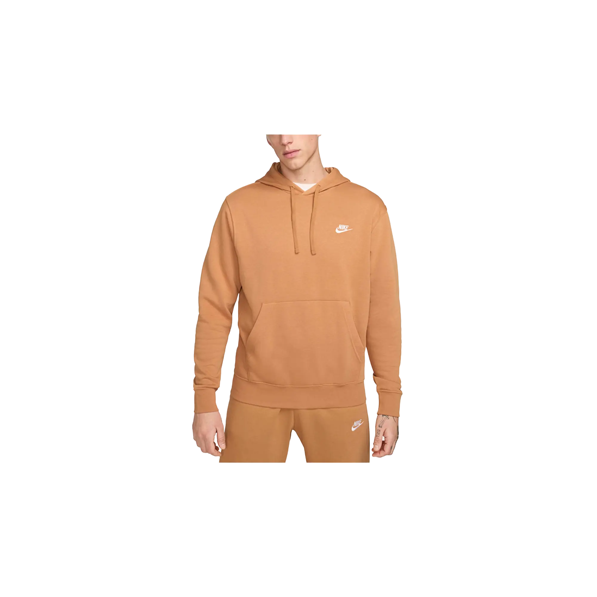 Sportswear Club Fleece Embroidered Hoodie "Flax / Flax / White" BV2654 224