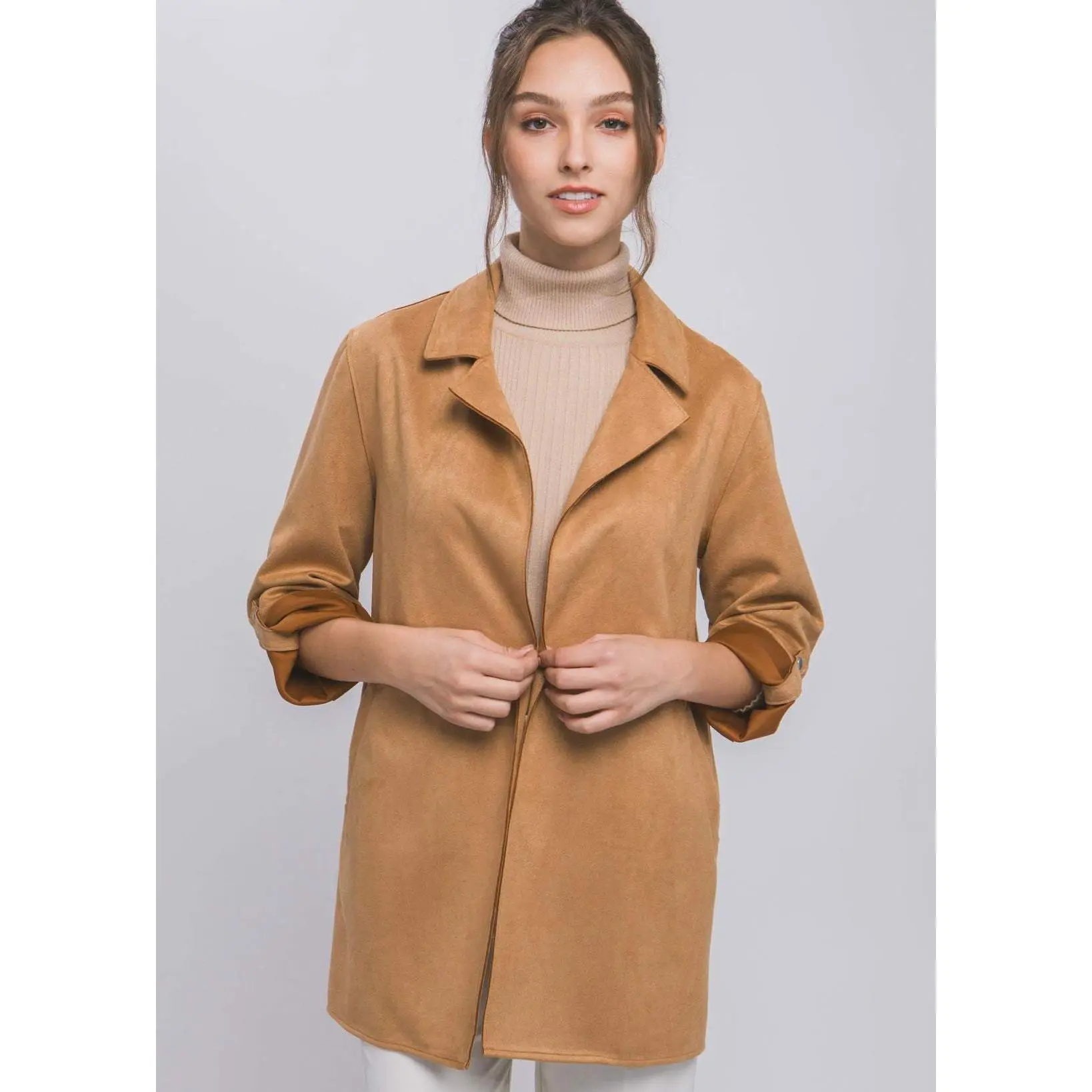 Light Camel Suede Coat