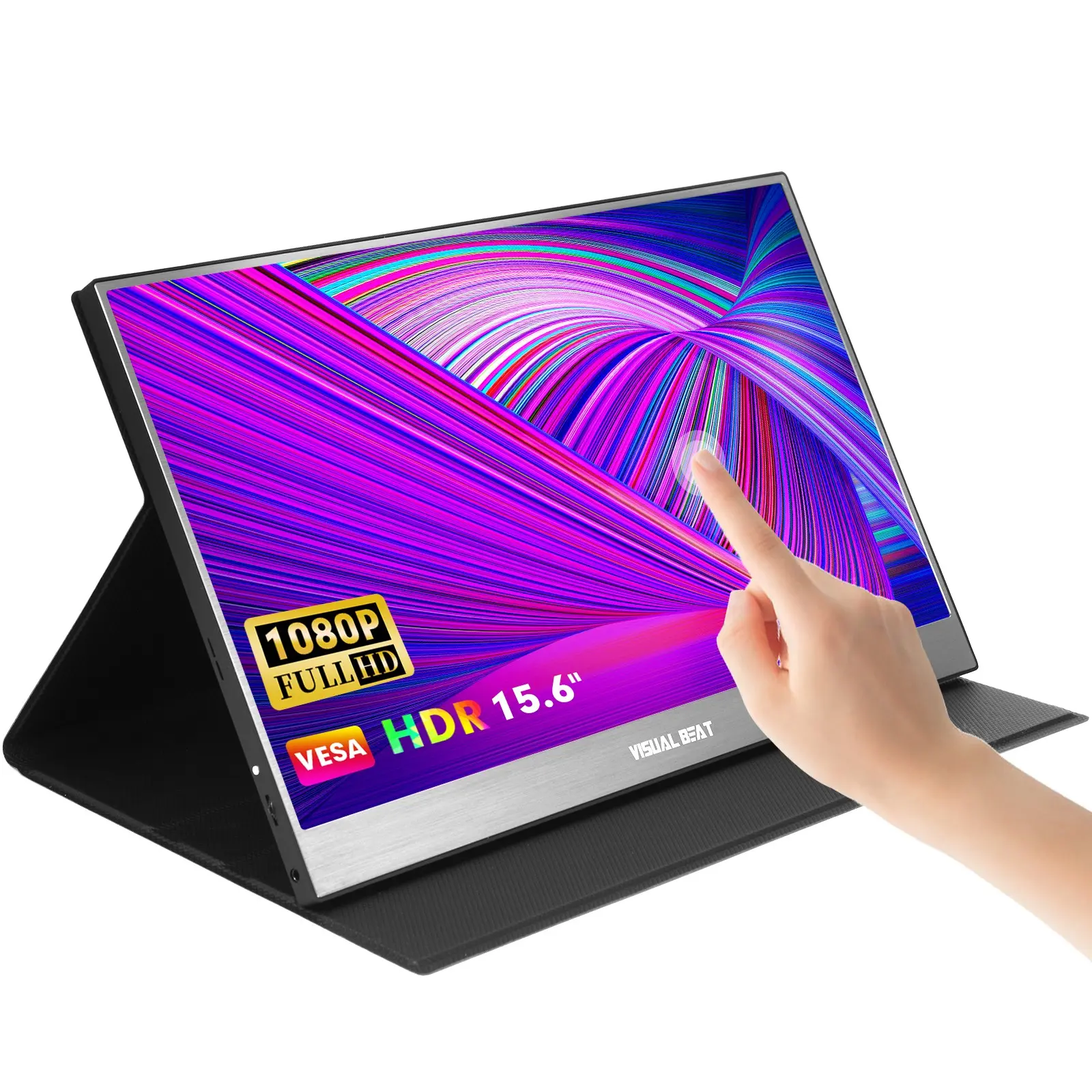 15.6 Inch Fhd Touch Portable Monitor, 100% Srgb Compatible with Ps5/switch, Includes Smart Protective Case, Ideal for Gaming and Work