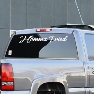 Momma Tried Vinyl Decal Sticker - Larger Size Premium Vinyl Material Easy Application Available in Multiple Colors for Car Window Decor