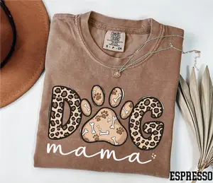 Comfort Colors Dog Mama Shirt, Dog Paw Shirt, Dog Mom Shirt, Leopard Dog Mama Shirt, Dog Lover Gift, Gift for Dog Mom, Animal Lover Shirt