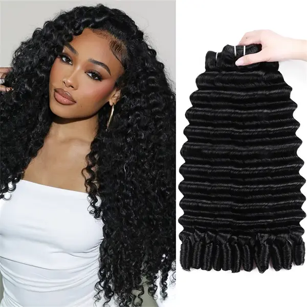 15A Burmese Deep Wave Hair Bundles Spiral Curly End Human Hair Extensions 1/3/4 Bundles Unprocessed Virgin Human Hair Bundles For Women.