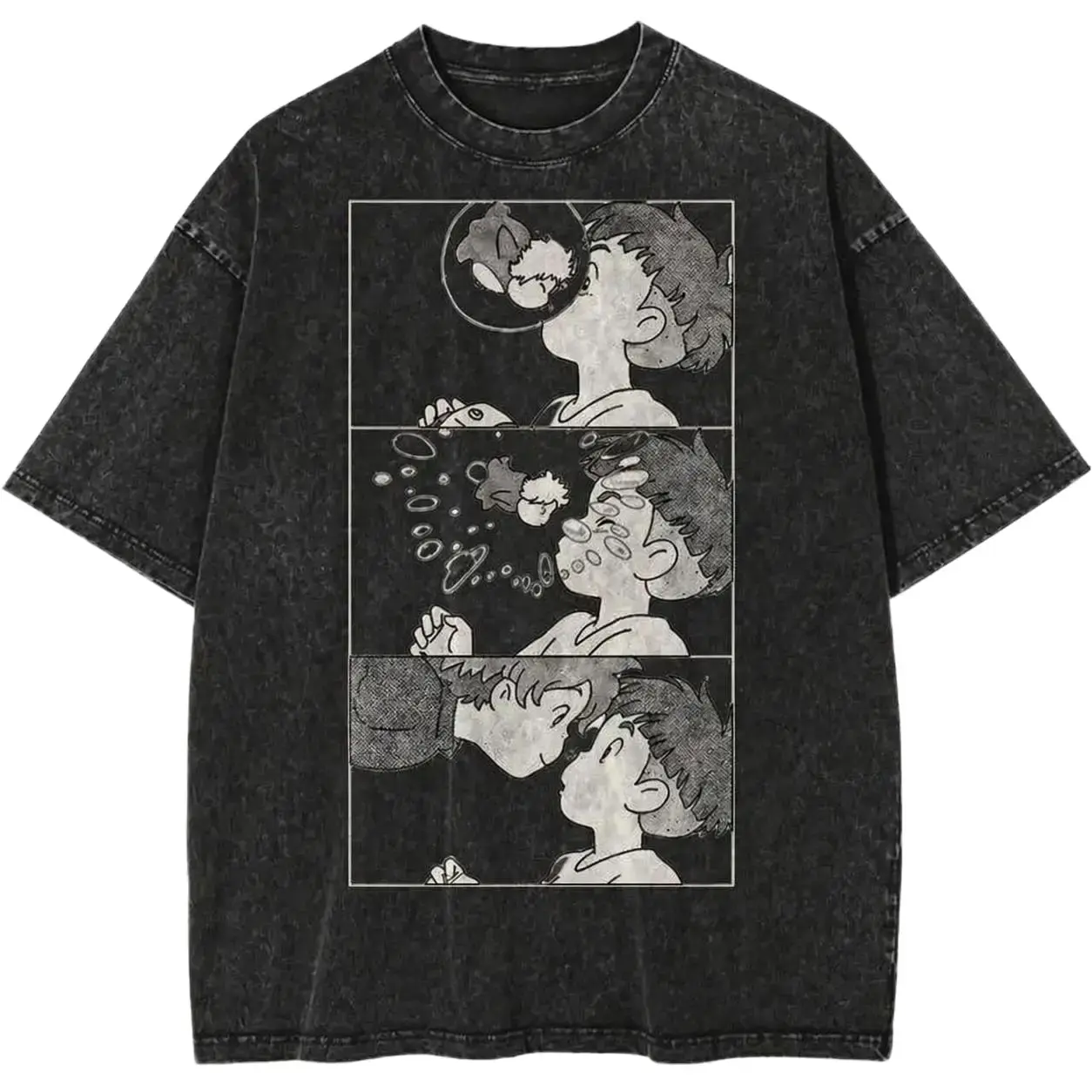 valentine shirts Ponyo Shirt, Studio Ghibli Shirt, Anime Shirt, Vintage T-Shirt, Crewneck Medium Cotton Short Slevee Casual Printed Summer Streetwear Tshirt