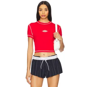 Jordan Cropped Tee in University Red