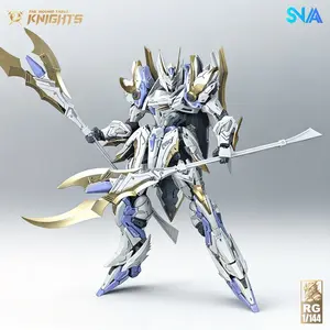 High-End 1/144 Scale Round Table Knight Mech Model Kit, High-Detail Gold Painted Parts, 17cm Adult Collectible Model, Medieval Sci-Fi Windmill Armor