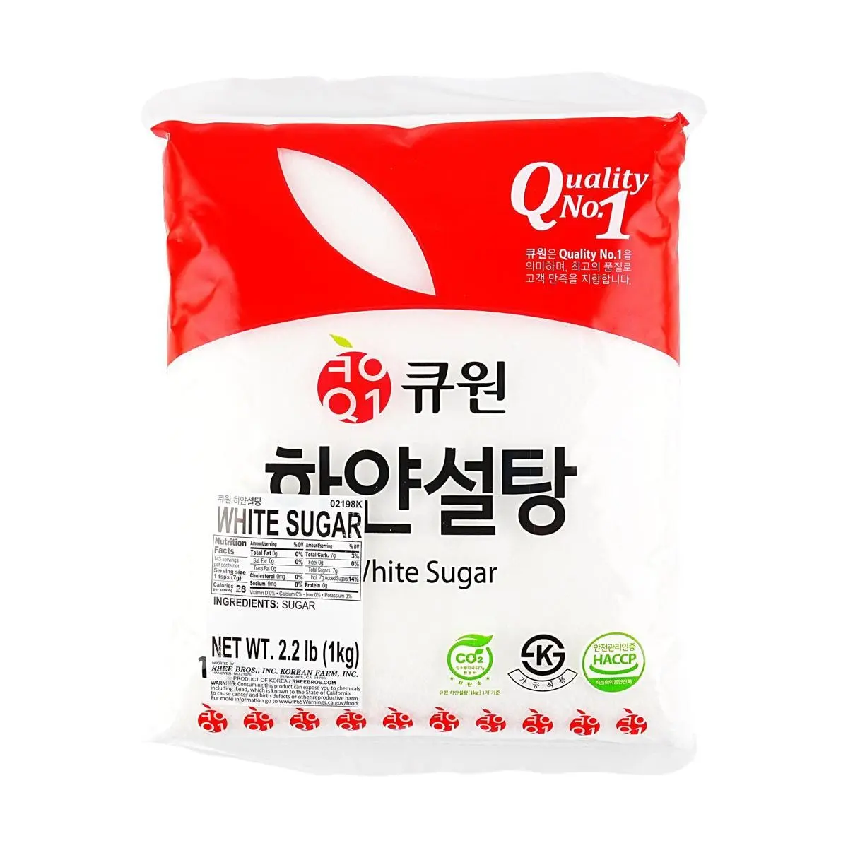 QONE Refined White Sugar 1kg - Premium Korean Granulated Sugar for Baking & Cooking QONE Refined White Sugar 1kg - Premium Korean Granulated Sugar for Baking & Cooking