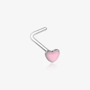 Glow in the Dark Heart L-Shaped Nose Ring