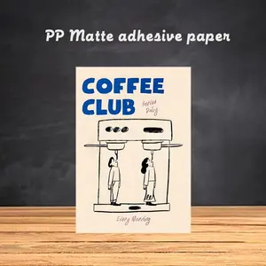 Coffee Club Fashion Trendy design Poster Frameless poster pp Matte adhesive paper for Living room hallway bedroom