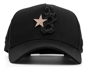 Barbas Hats B Star Rose Gold Edition Snapback Cap 3D Metallic Embroidered Logo Unisex Luxury Streetwear Hat Freesize Chrome Fashion Accessory