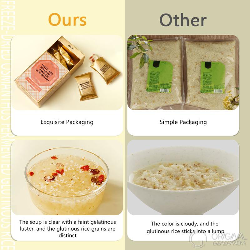 Sweet Soup with Osmanthus, Tremella and Rice Wine 90g（ 6pcs×15g）With Osmanthus，Snow Fungus，Rock Sugar，Jujube，Wolfberry,Sticky Rice