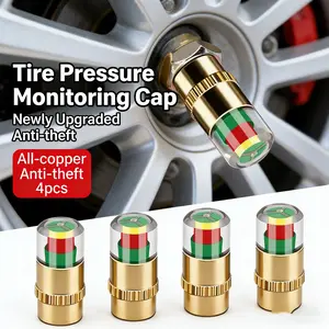 Car Tire Valve Stem Cap Anti-Theft Pressure Detection Vacuum Tyre Valve Core Cover Universal Type, Tire Pressure Monitoring, Tire Pressure Caps