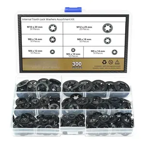 300 count Internal   Lock Washers,  7 Sizes Quick Speed Locking Washers, Push on Retaining Clips Assortment Kit (M3, M4, M5, M6, M8, M10, M12)