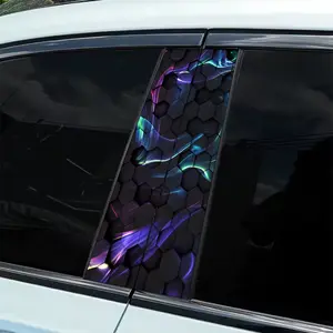 2 pieces of venom personalized design pattern car sticker, easy to tear and easy to stick B-pillar protective decal, car B-pillar decal accessories